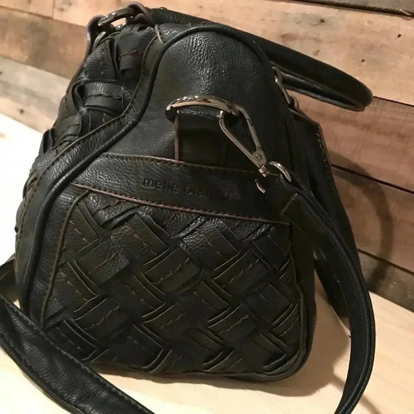 Mellie Bianco Sydney Double Handle Woven Satchel Bag - Picture 3 of 5